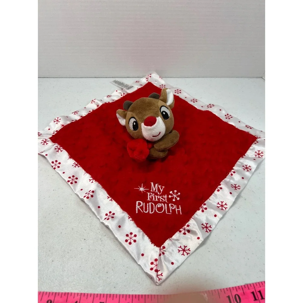 Rudolph the Red-Nosed Reindeer My First Rudolph Baby Security Blanket Lovey Red